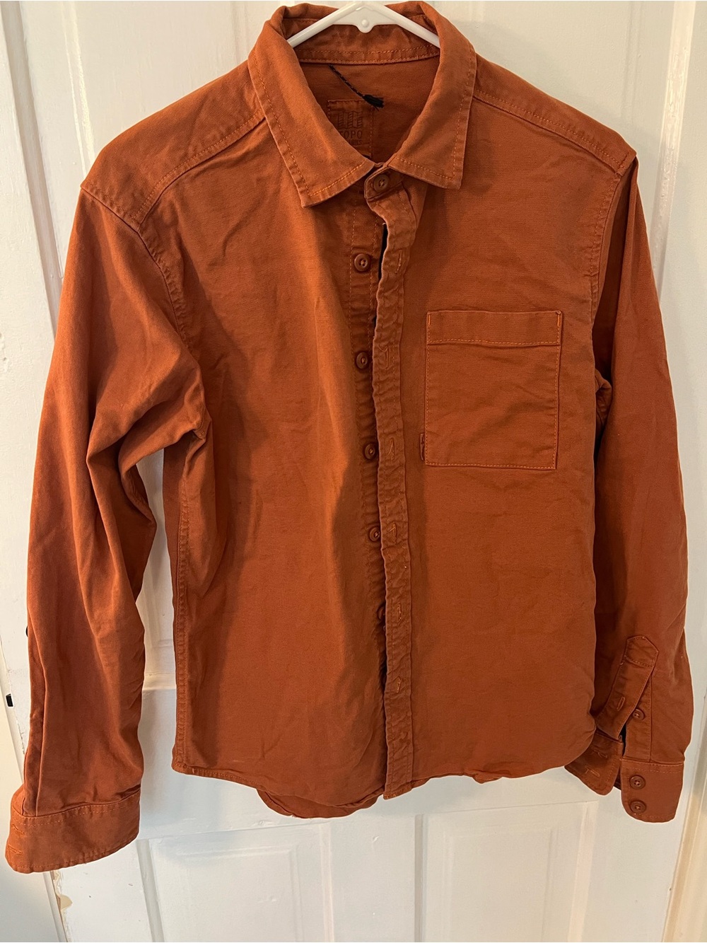 Topo Designs Men's Rust Orange Long-Sleeve Button-Down Desert Shirt